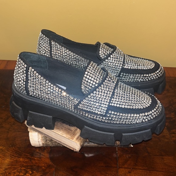 Steve Madden Trifecta Rhinestone Loafers - Picture 8 of 16